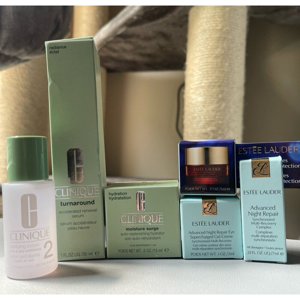 Premium/Luxury Travel Size Complete Skincare Routine (Clinique, Estee Lauder)